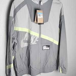 Nike Gray and White wind breaker